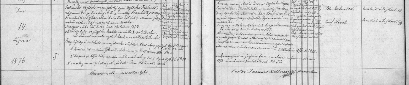 O 14-10-1876 Vojtěch Jakoubě Anna Kopalová.jpg